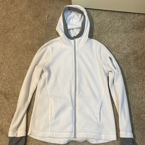 White with grey lining colored sweater